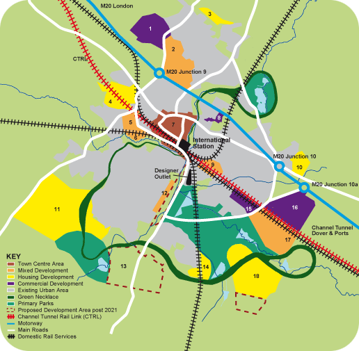 Map of Ashford's Growth